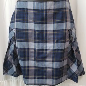 Land's End Women's Side Pleat Plaid Skort